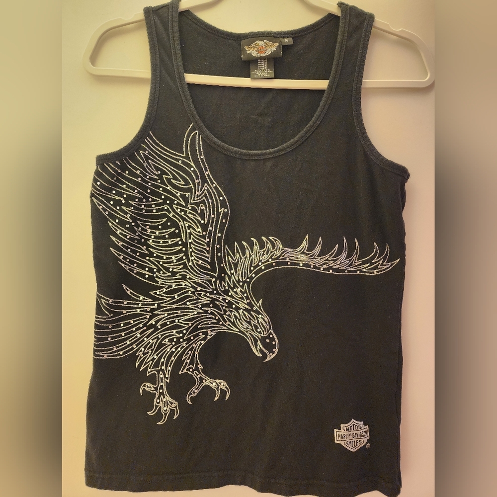 Harley-Davidson Black Tank Top with Eagle Design
